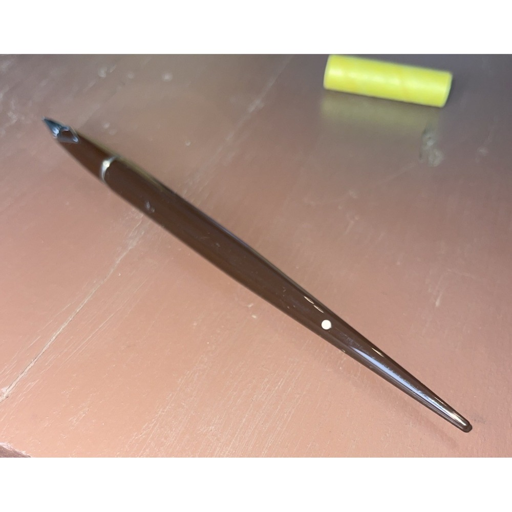 Vintage Sheaffer White Dot Desk Fountain‎ Brown Pen Only Stainless Steel Nib